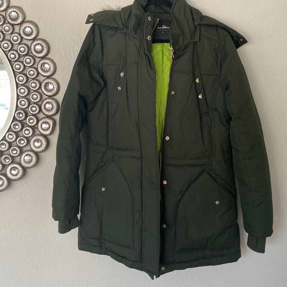 Sam Edelman Down & Feather Parka w/ Faux Fur Trim size large!
